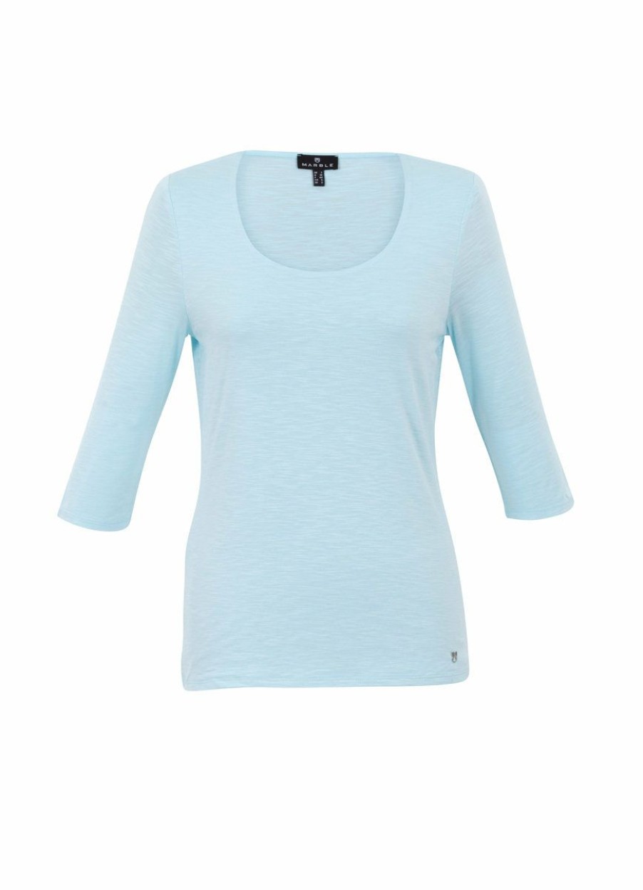 * Online Sales Marble 3/4 Sleeve Tee Pale Aqua T-Shirts