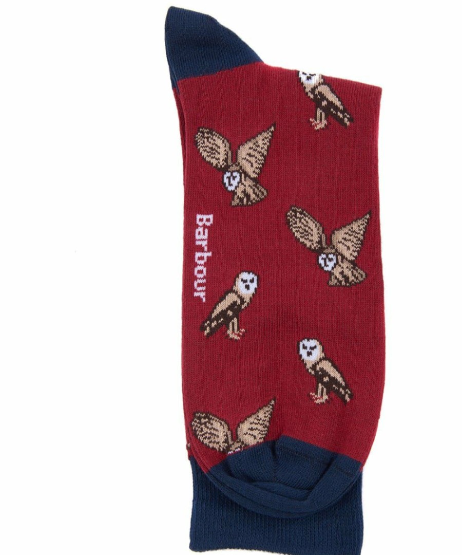 * Best Sale Barbour Owl Socks Cranberry Socks