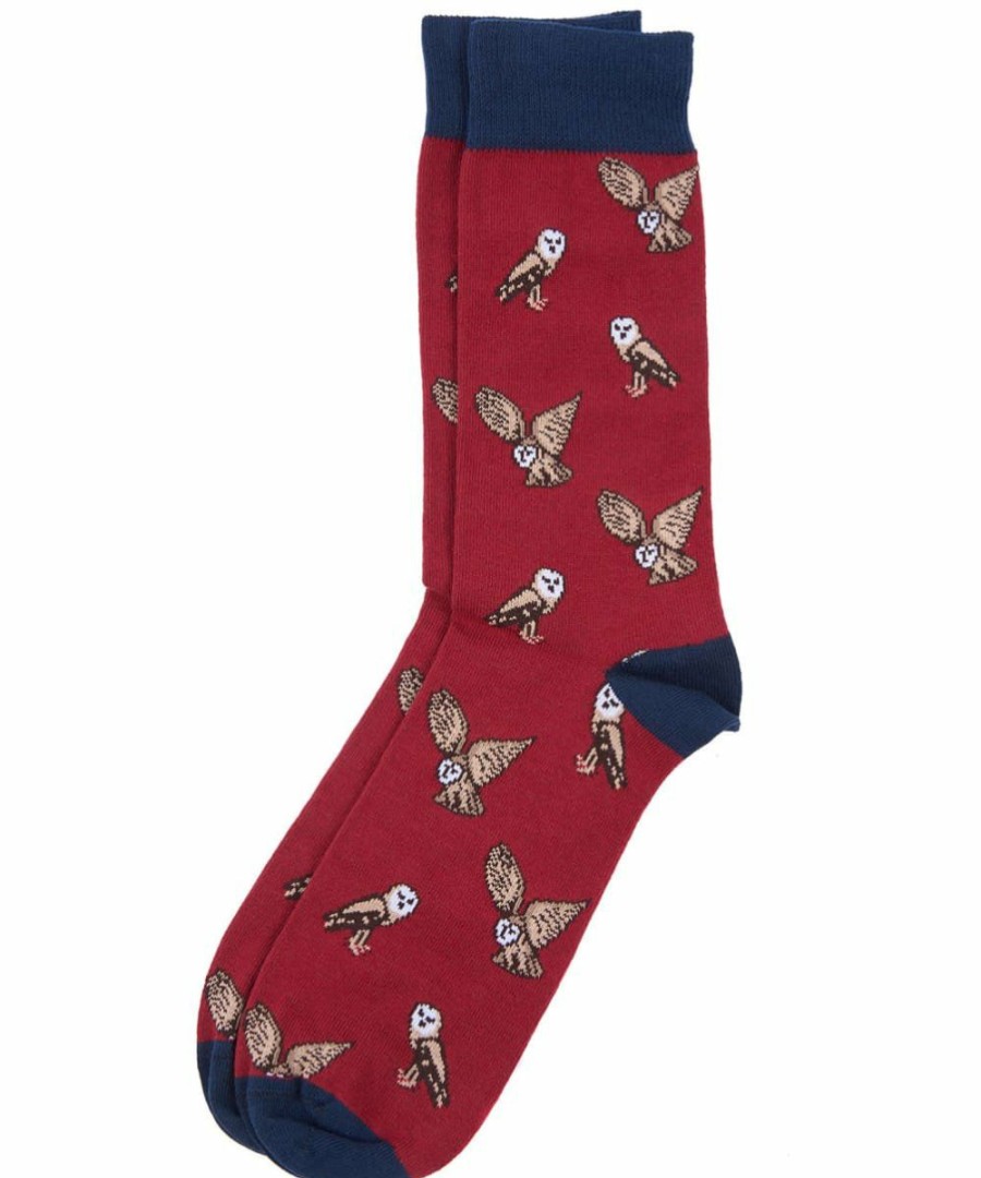 * Best Sale Barbour Owl Socks Cranberry Socks