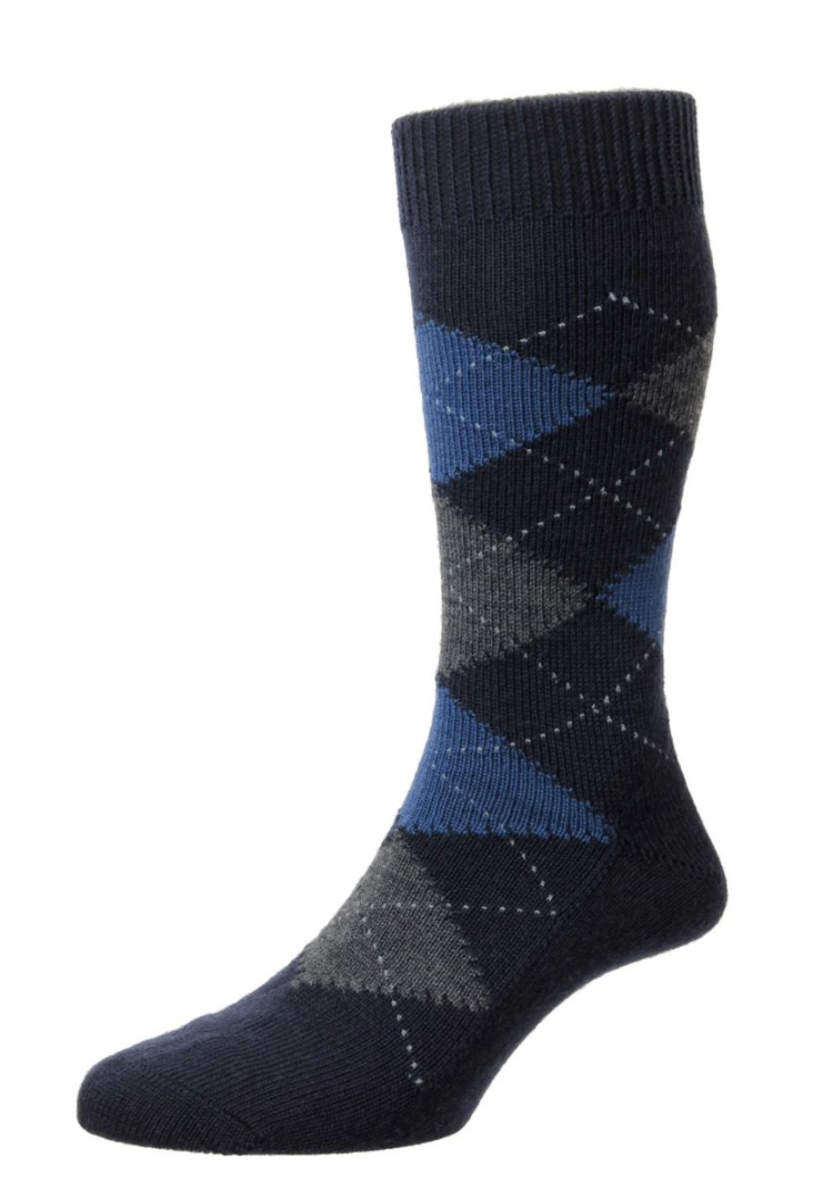 * Best Sellers Pantherella Racton Merino Wool Socks Navy Socks