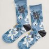 * Cut Price Seasalt Bamboo Arty Socks Wax Resist Floral Enamel Socks