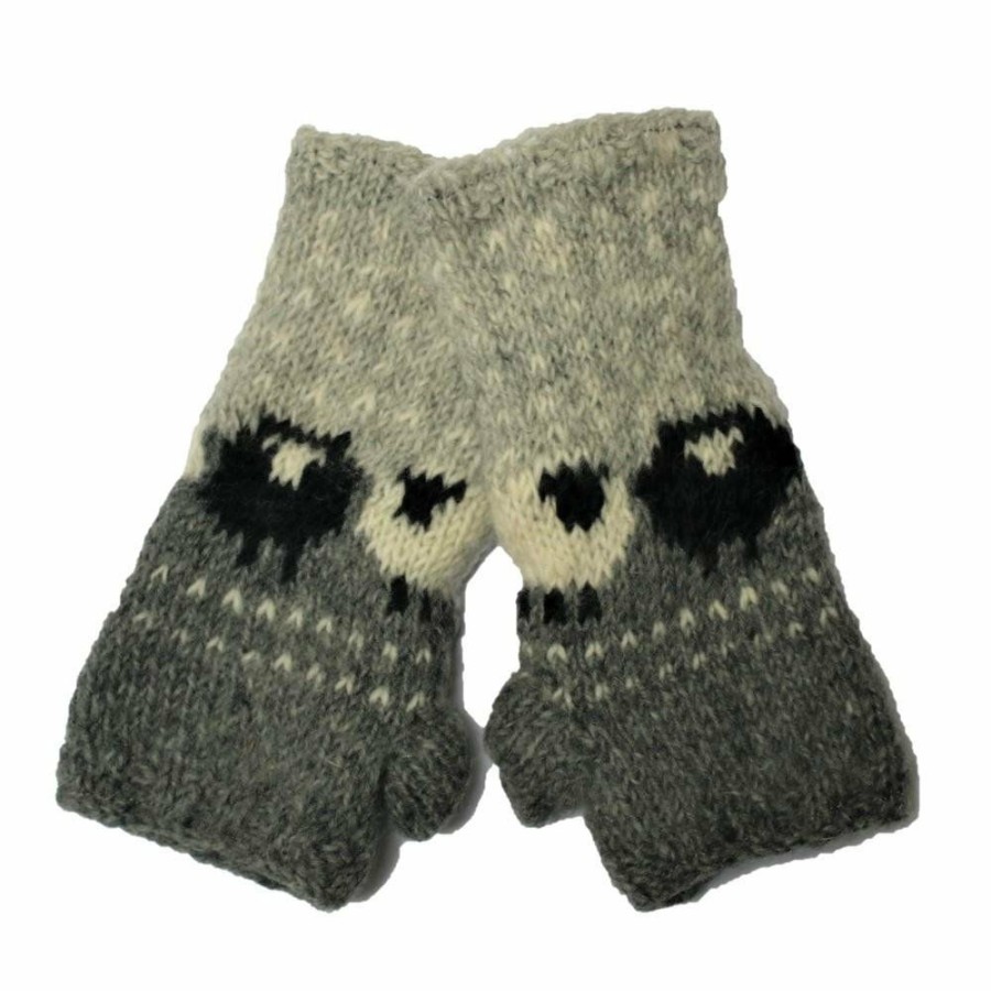 * Online Sales From The Source Sheep Mittens Grey Accessories