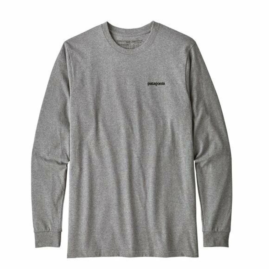 * New Threads Patagonia Men'S Long Sleeve P6 Responsibili-Tee Gravel T-Shirts