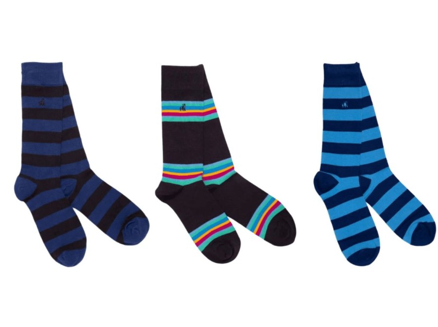 * Online Sales Swole Panda Sock Gift Set Blue Stripe Socks