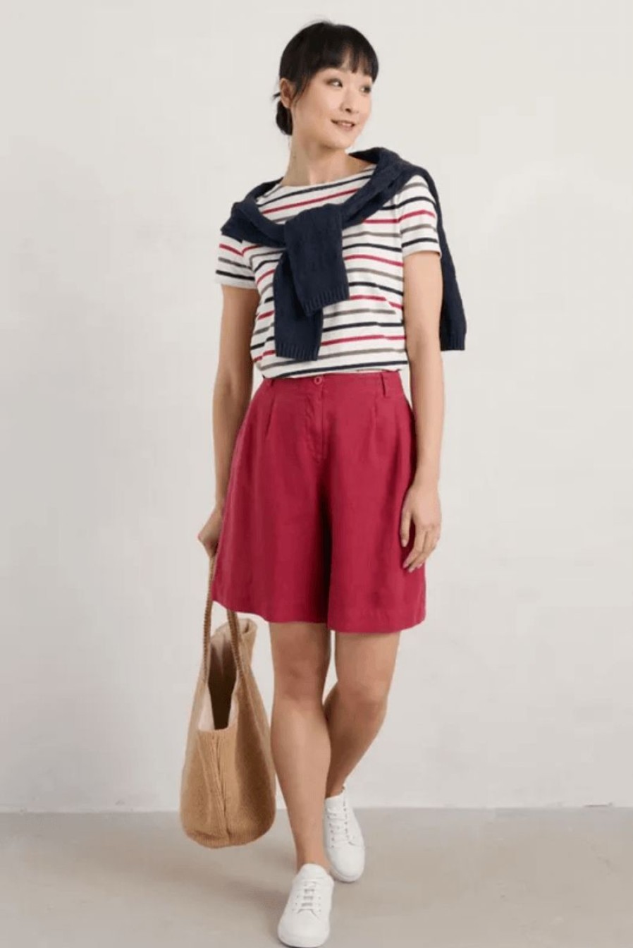 * Flash Sale Seasalt Sailor Tee Tri Breton Chalk Plum Tops