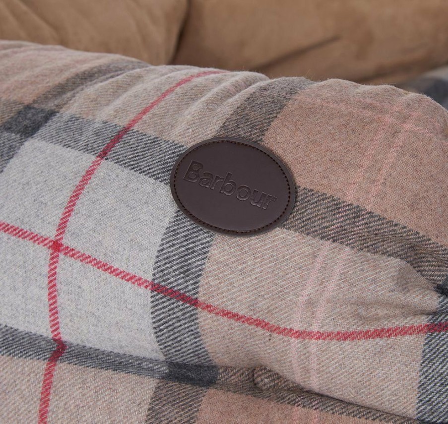 * Wholesale Barbour 35 Luxury Dog Bed Taupe & Pink Dogs