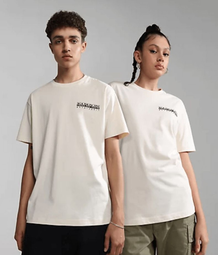 * New Threads Napapijri Bolivar Short Sleeve T-Shirt White T-Shirts