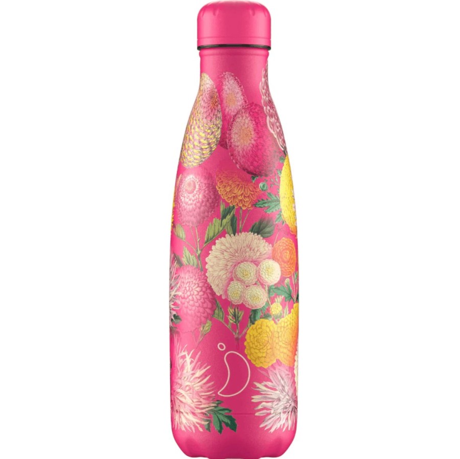 * Quality Guarantee Chillys Bottle 500Ml Floral Pink Pompoms Accessories