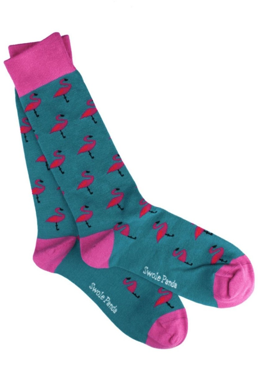 * Cut Price Swole Panda Bamboo Socks Flamingos Socks