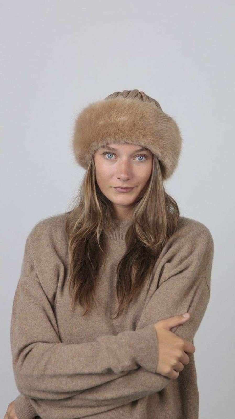 * Popular Barts Fur Cable Bandhat Light Brown Hats & Headbands & Hat Accessories