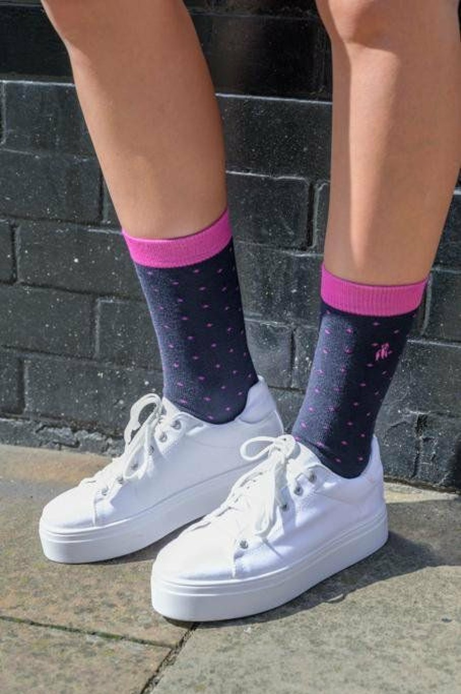 * New Swole Panda Women'S Bamboo Socks Pink Spot Socks