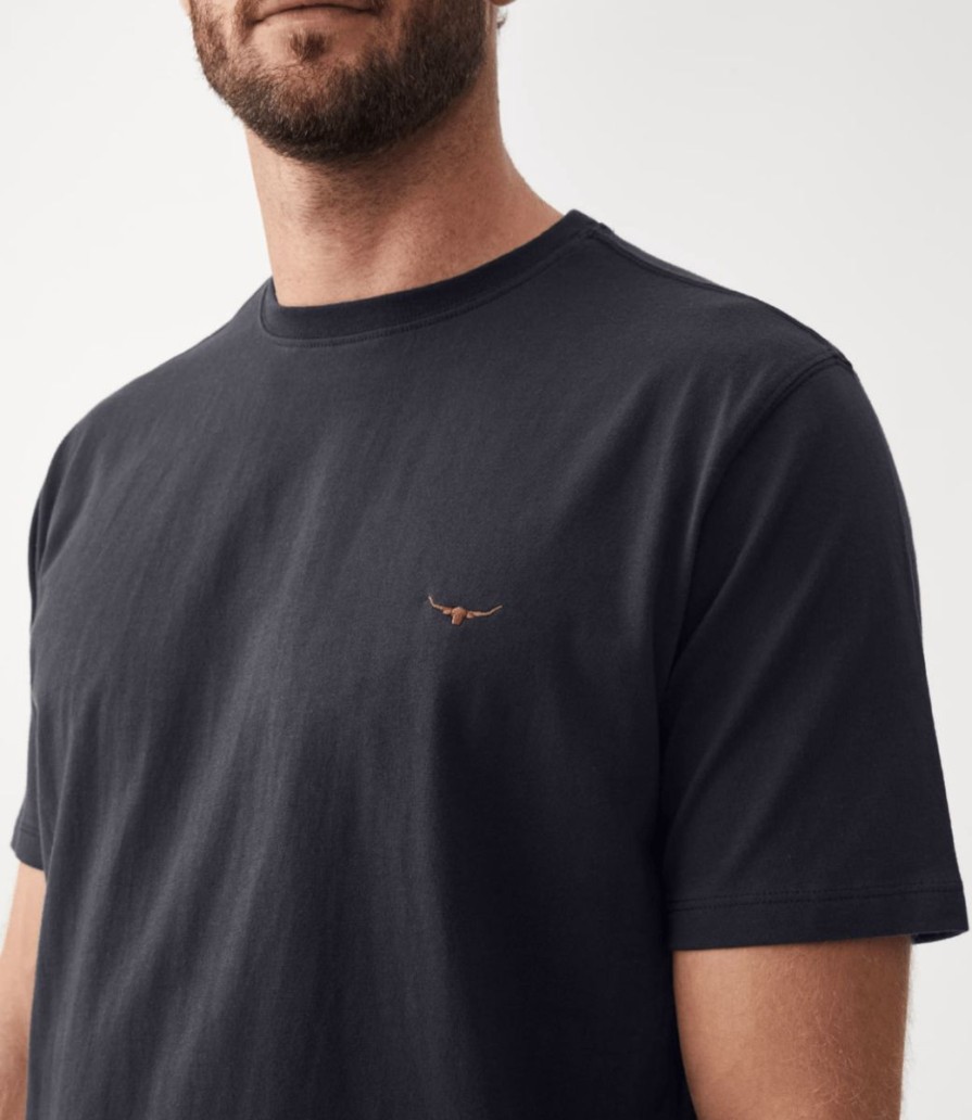 * Best Sale R.M.Williams Parson Tee Navy Chestnut T-Shirts