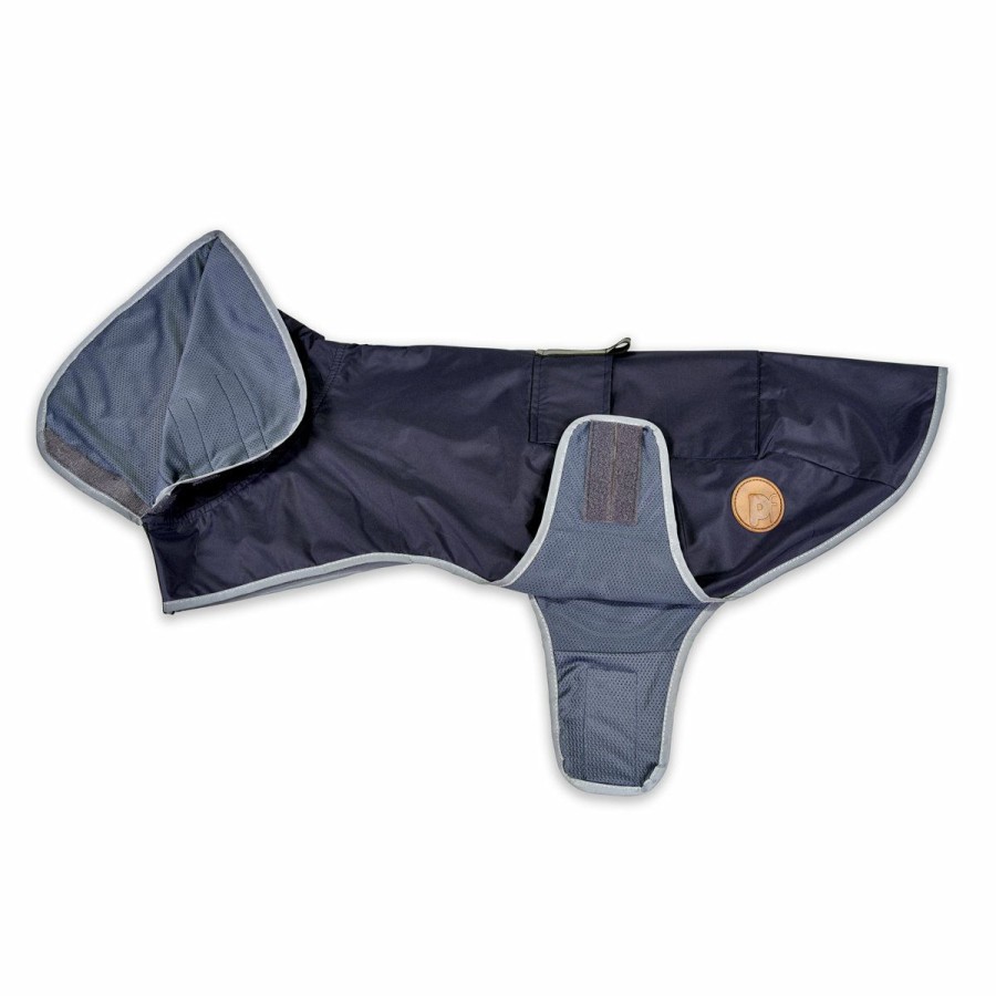 * Online Store Petface Foldaway Rain Coat Navy Dogs