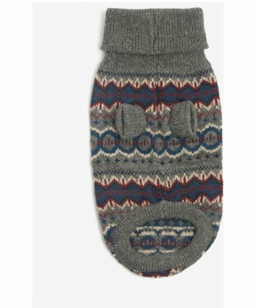 * Shop Barbour Case Fair Isle Dog Jumper Grey Dogs