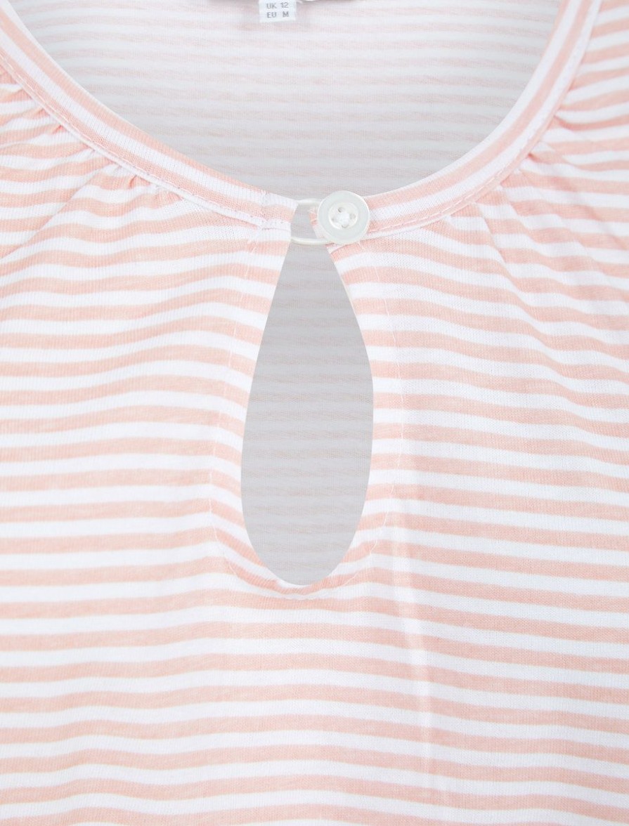 * Popular Srg Debi Stripe T-Shirt Peach T-Shirts