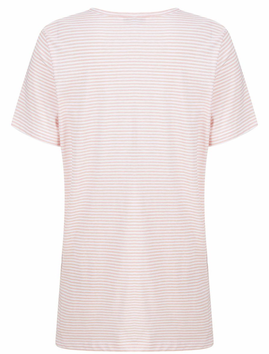 * Popular Srg Debi Stripe T-Shirt Peach T-Shirts