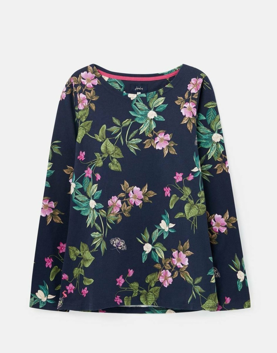 * Flash Sale Joules Harbour Print Top Navy Floral Botanical Small Tops