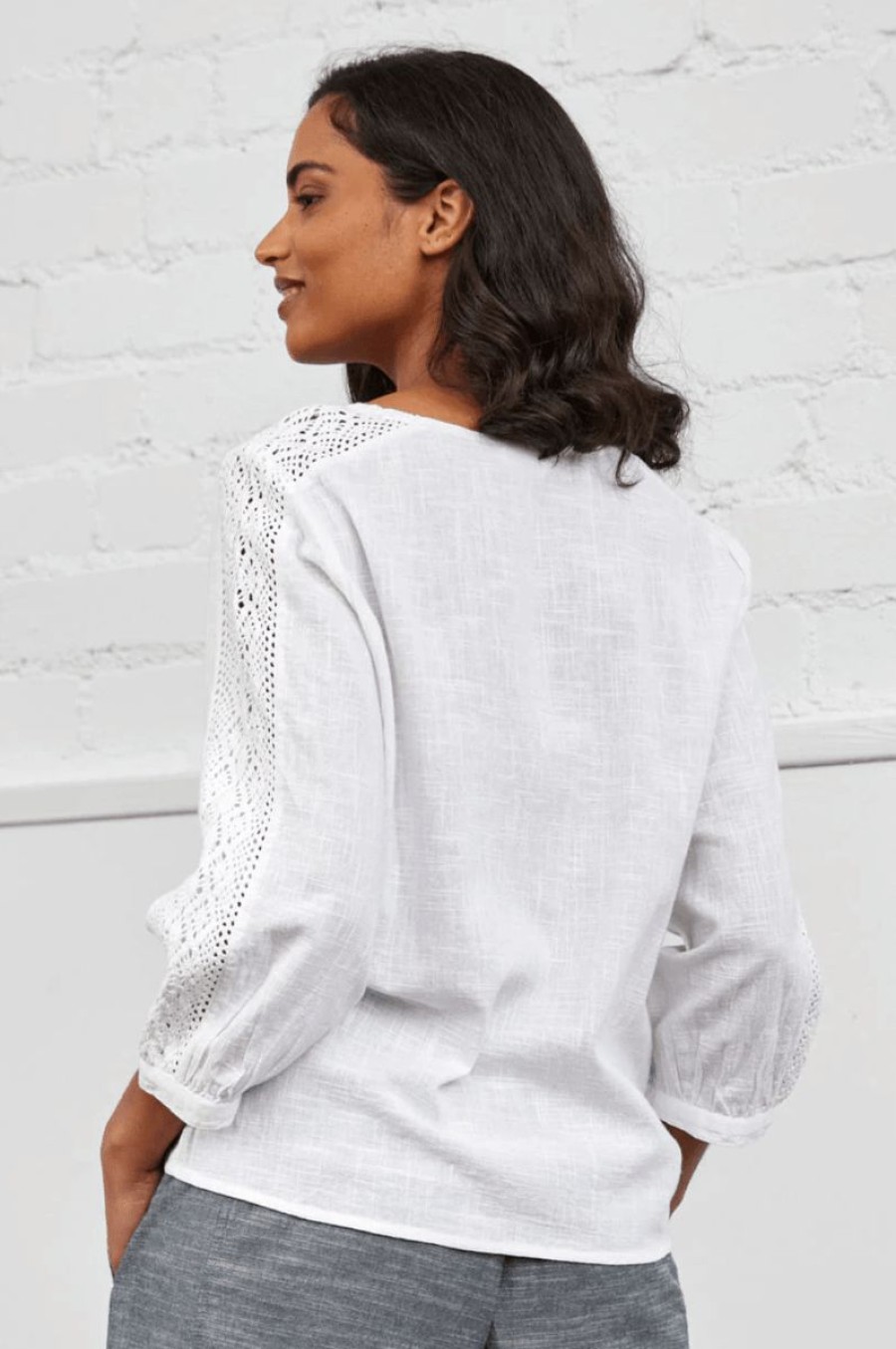 * Best Sale Nomads Lace Top White Tops