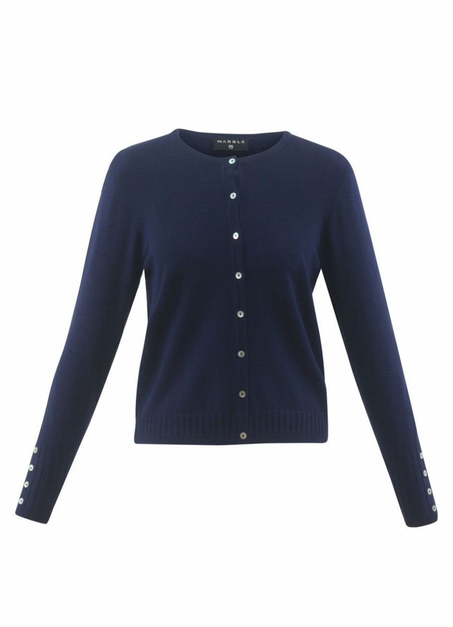 * Wholesale Marble Super Soft Classic Cardi Navy Tops