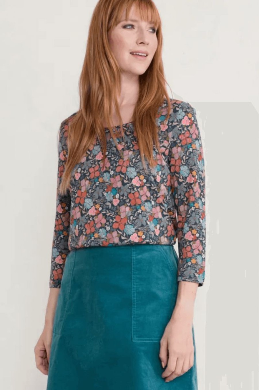 * Shop Seasalt 3/4 Appletree Top Coast Floral Mix Tops