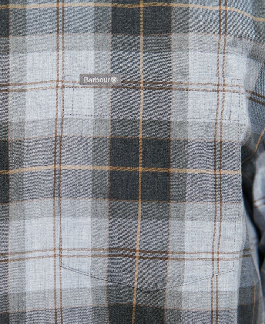 * Online Sales Barbour Wetherham Shirt Grey Stone Shirts