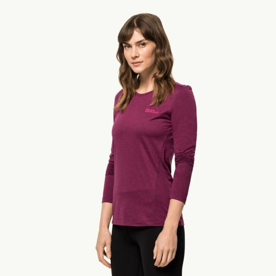 * Flash Sale Jack Wolfskin Sky Long Sleeve Thermal Wild Berry Tops